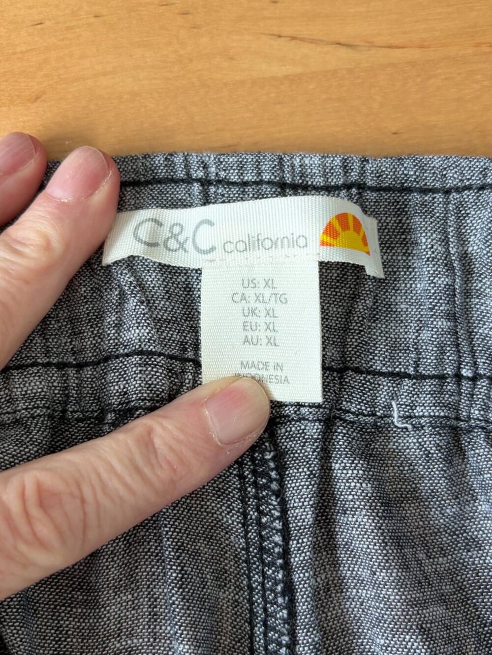 C&C California Gray Wide Leg Linen Cropped Pant XL - Picture 7 of 8